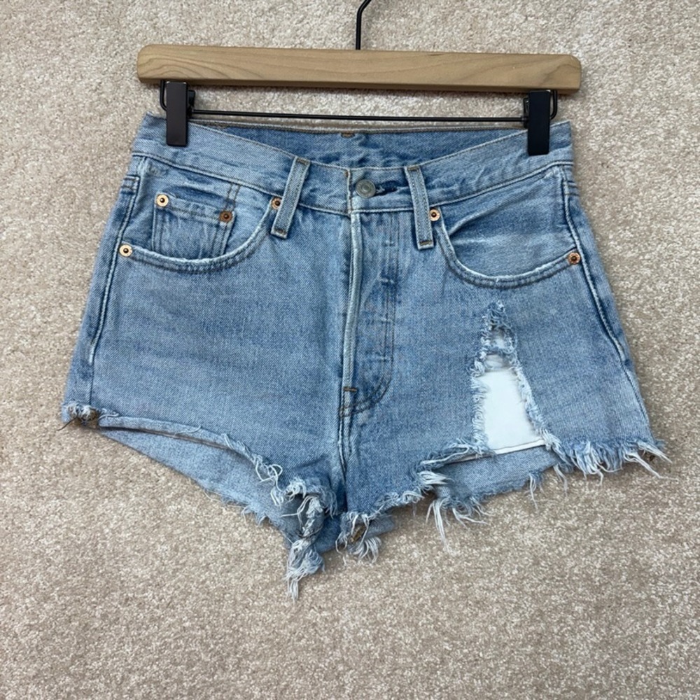 Levi's 501 Cut Off Shorts‎ Size 25 Denim Jean Button Fly High Rise